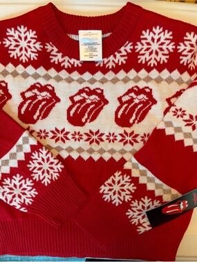The Rolling Stones Red Snowflake Holiday Sweater